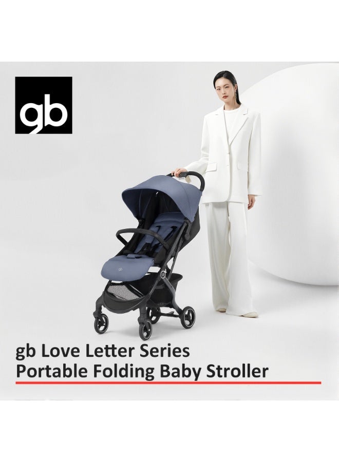 جي بي عربة أطفال خفيفة الوزن للسفر من gb WEE، مناسبة للأطفال الرضع والصغار، متوافقة مع معايير أمتعة الطيران المحمولة، لون أزرق داكن - Image 4